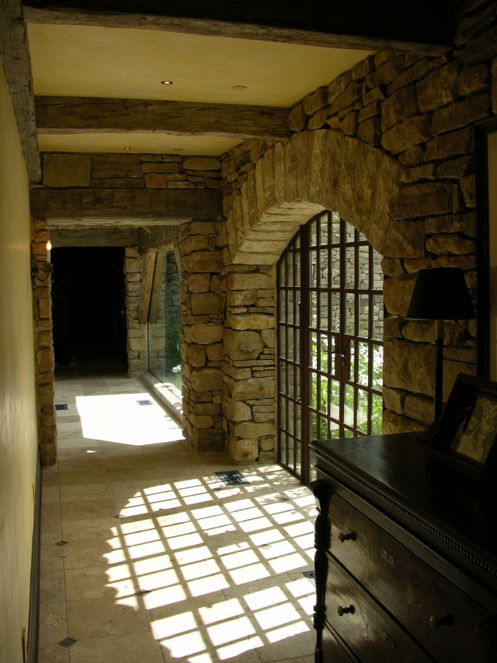 European style residence interior corridor